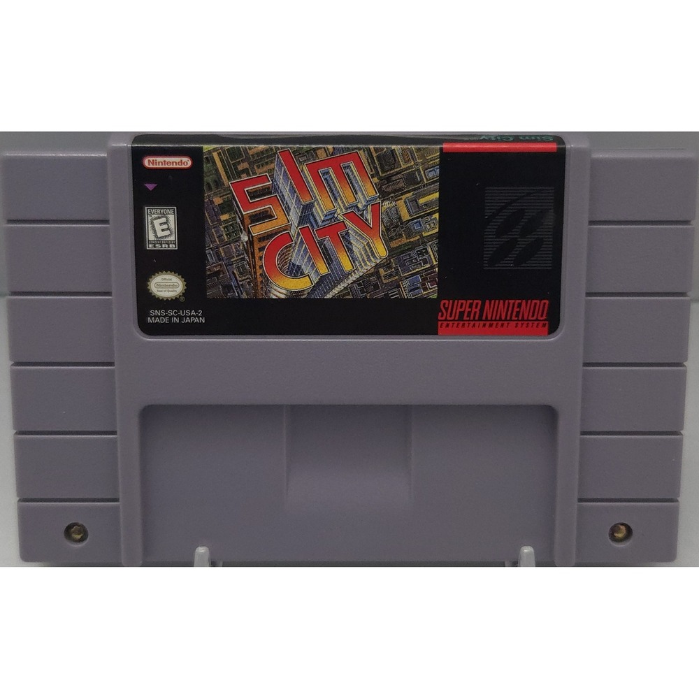 Nintendo SNS-SC-USA-2 Sim City SNES Game Cartridge NTSC-U 11 Stamp Tested